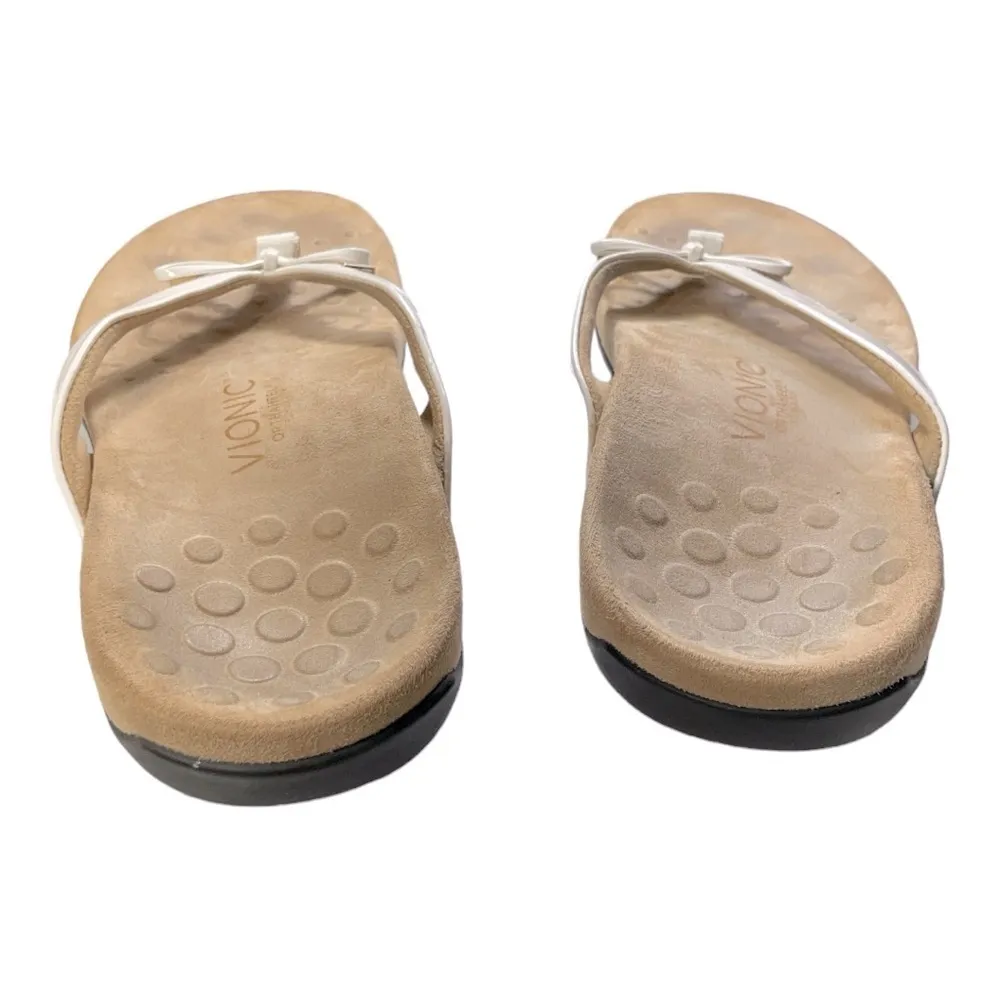 Vionic Flip Flop Bella I| Toe Post
Sandal w/ Bow
White Sz 10 - Image 4