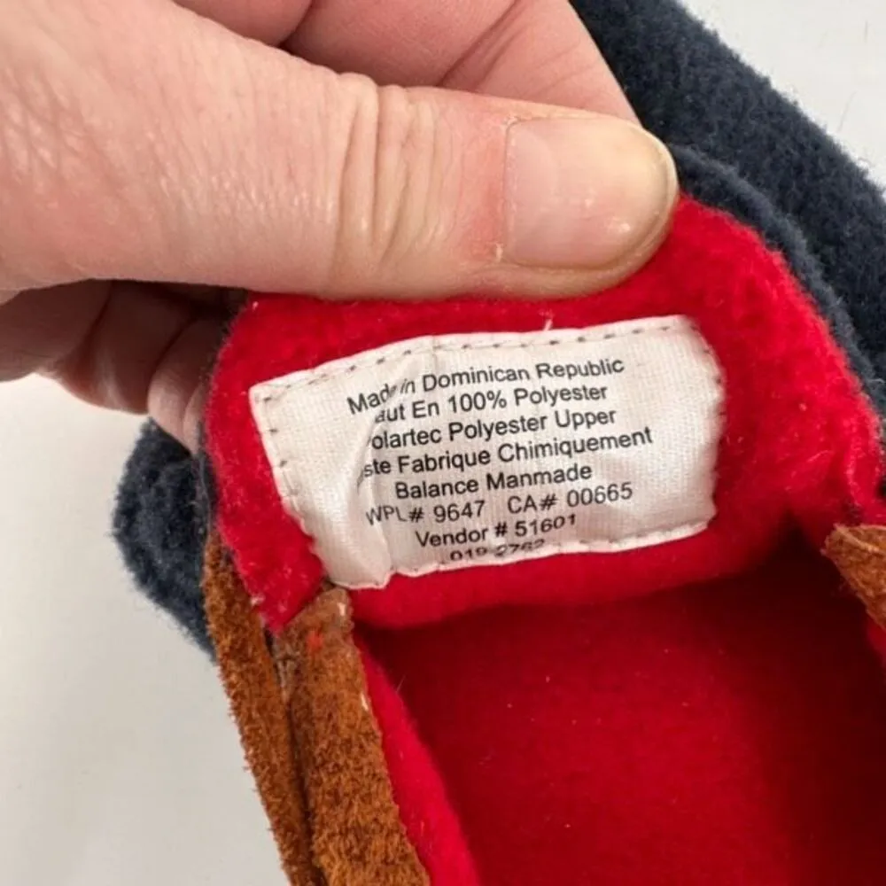 VTG 40/50s Eddie Bauer Women Polartec Colorblock Fleece Moccasin Slippers Size 8 - Image 7