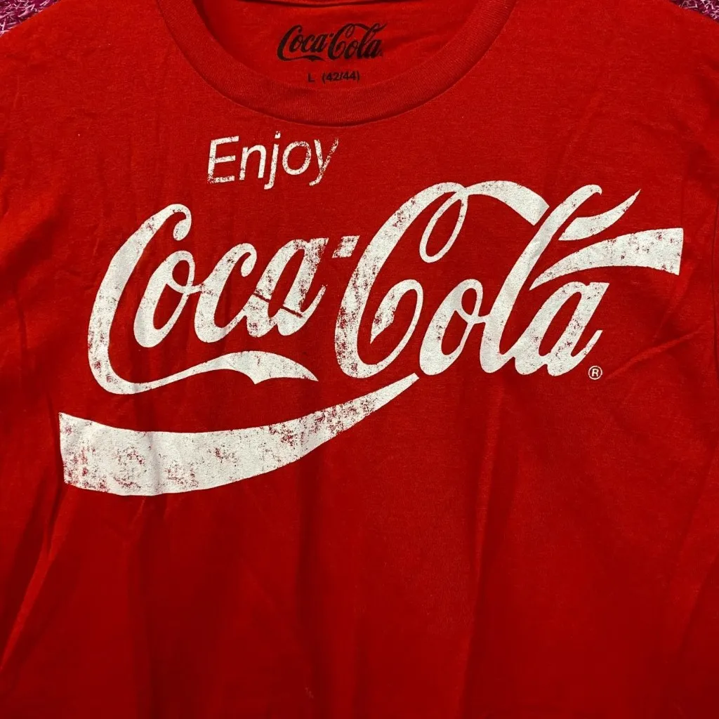Coca-Cola Enjoy Coke Spell-Out Cursive Logo Promo Tee L - Image 2