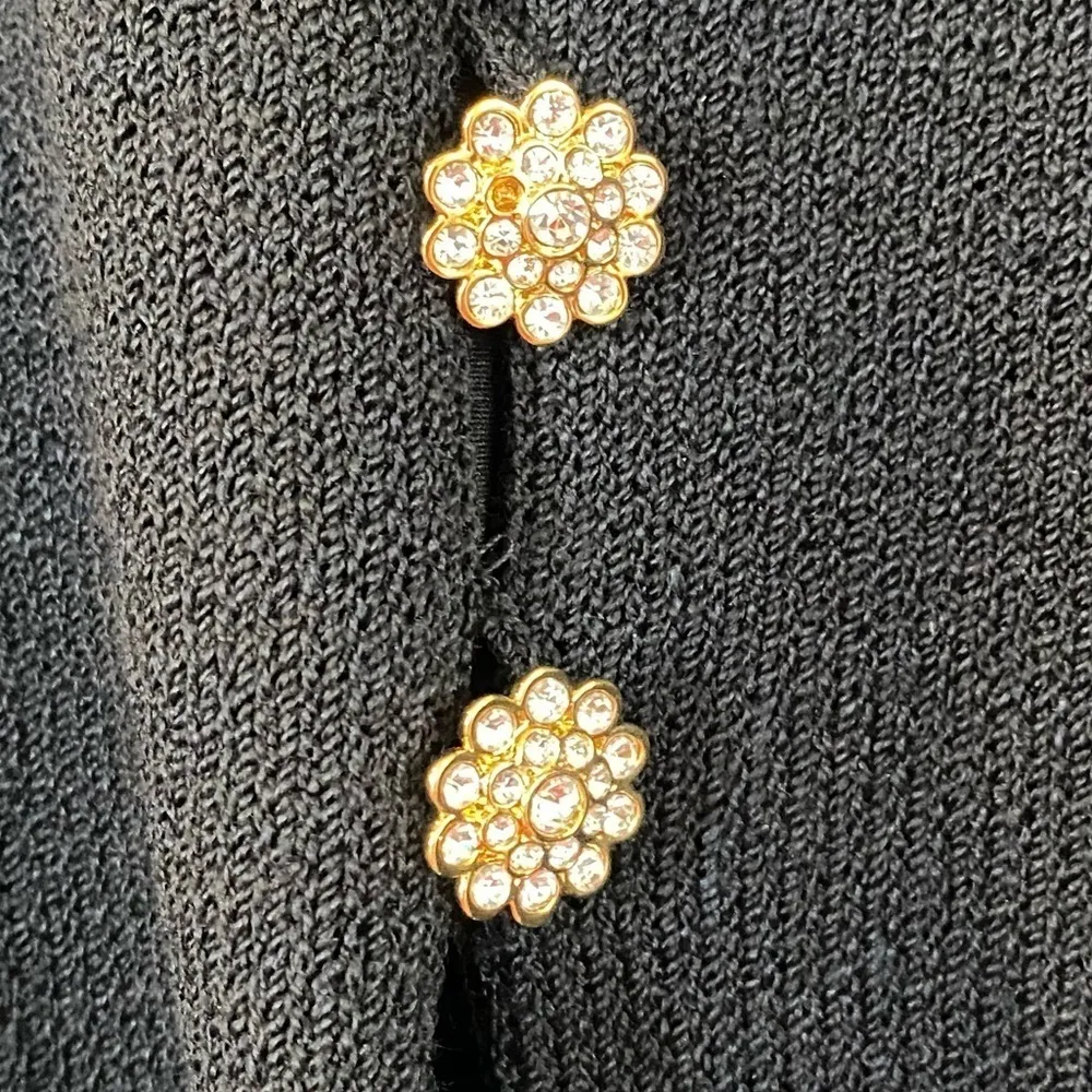 ST. JOHN EVENING Santana Knit Triple Style Rhinestone Button Cardigan Size 12 - Image 9