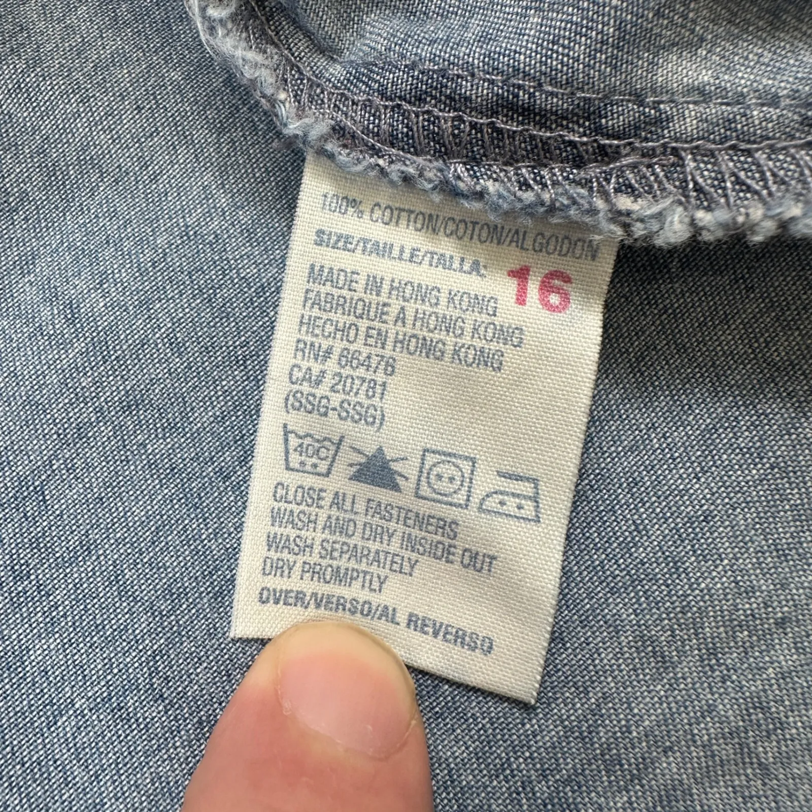 VINTAGE 2003 Tommy Hilfiger Denim Top Shirt Womens 16 Sleeveless Button Pockets - Image 5