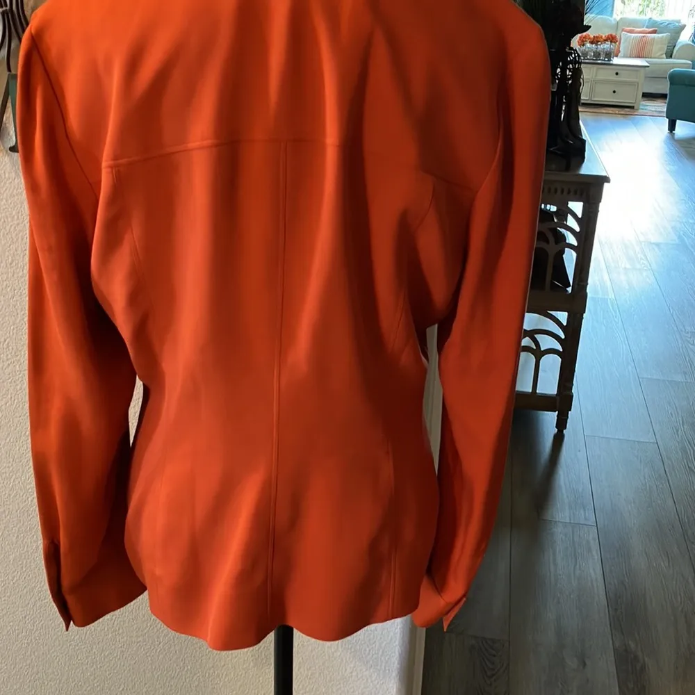 Vintage Dana Buchanan silk burnt orange fitted blazer HC - Image 5