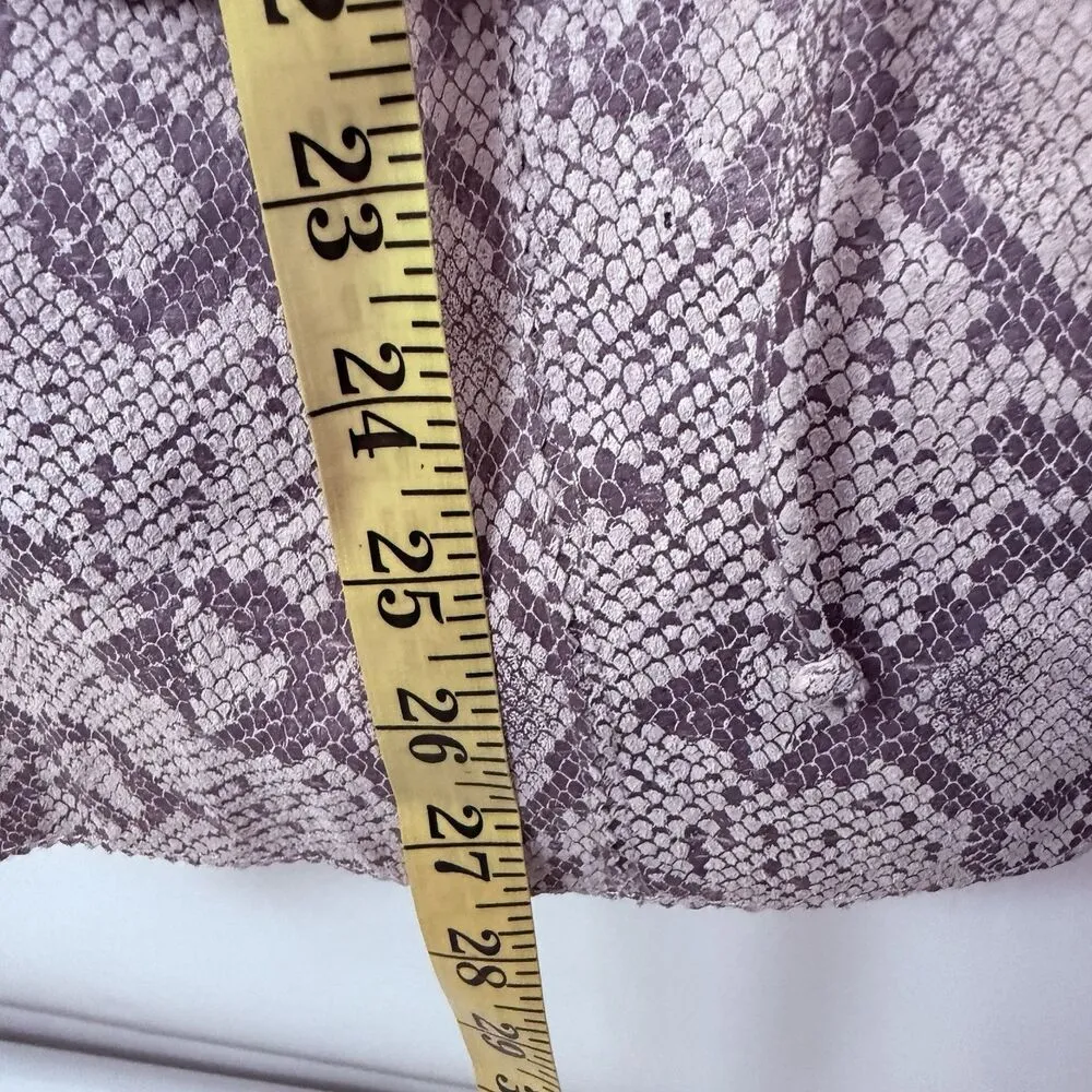 Chi By Falchi Leather Jacket Women’s XL Purple Snake Print Python Casual Office - Image 9