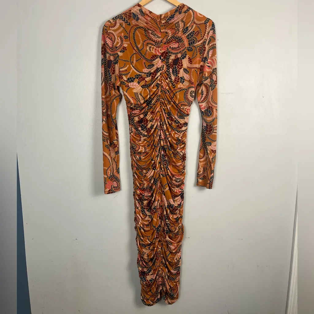 A.L.C. Ansel Ruched Bodycon Dress in clay combo size XL - Image 11