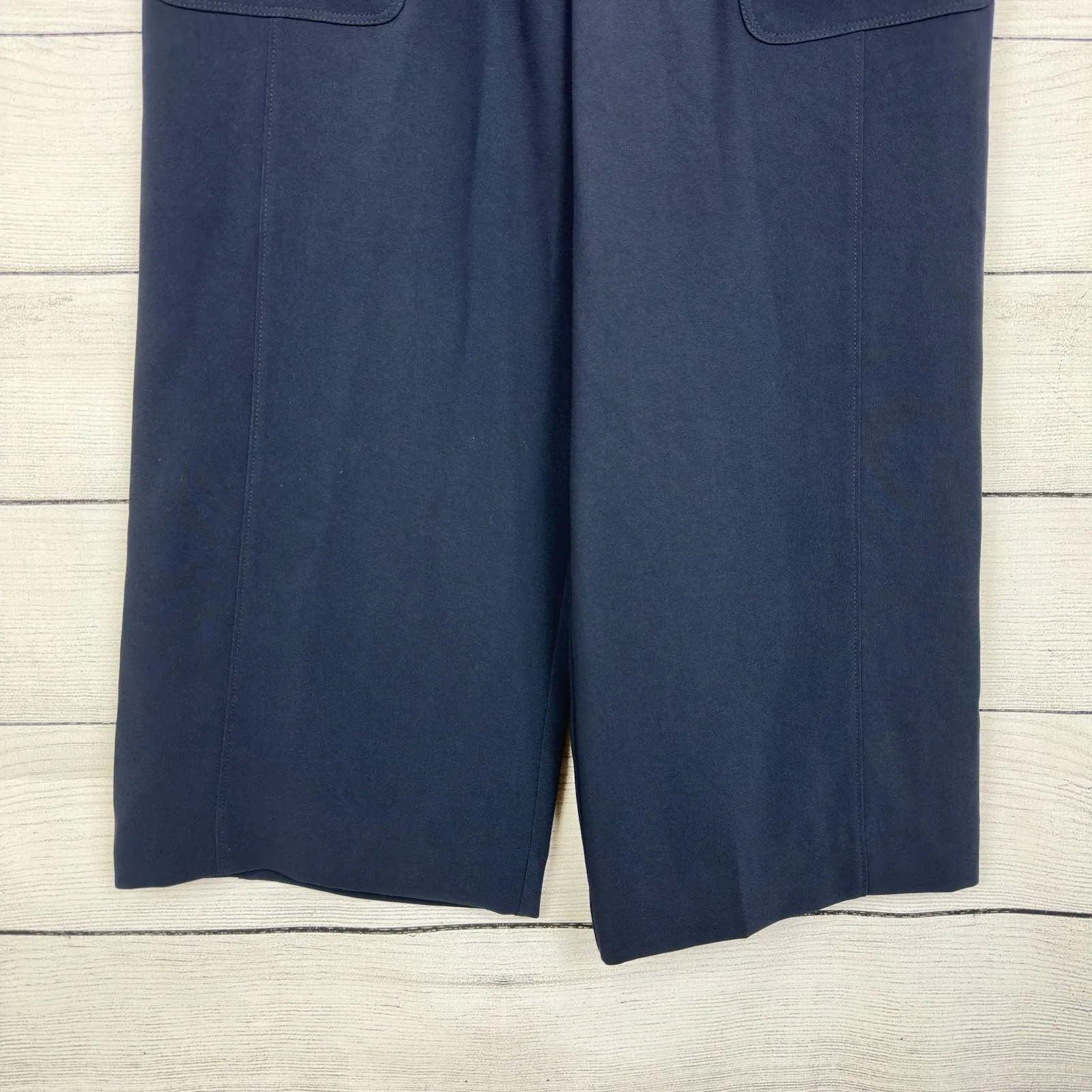 Cinq A Sept Austine Crop Pant Navy Blue High Waist Womens Sz 6 Zip Front Stretch - Image 6