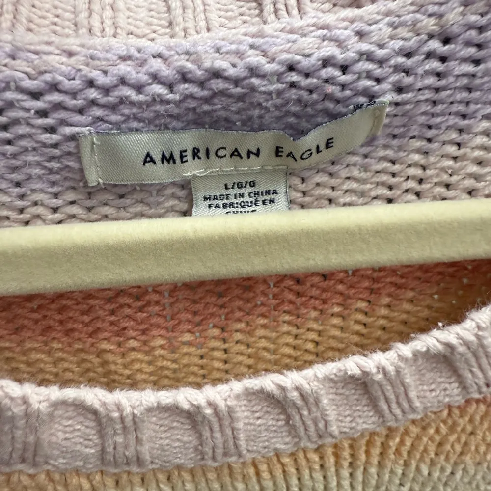 American Eagle Outfitters Pastel Rainbow Striped Sweater - Image 3