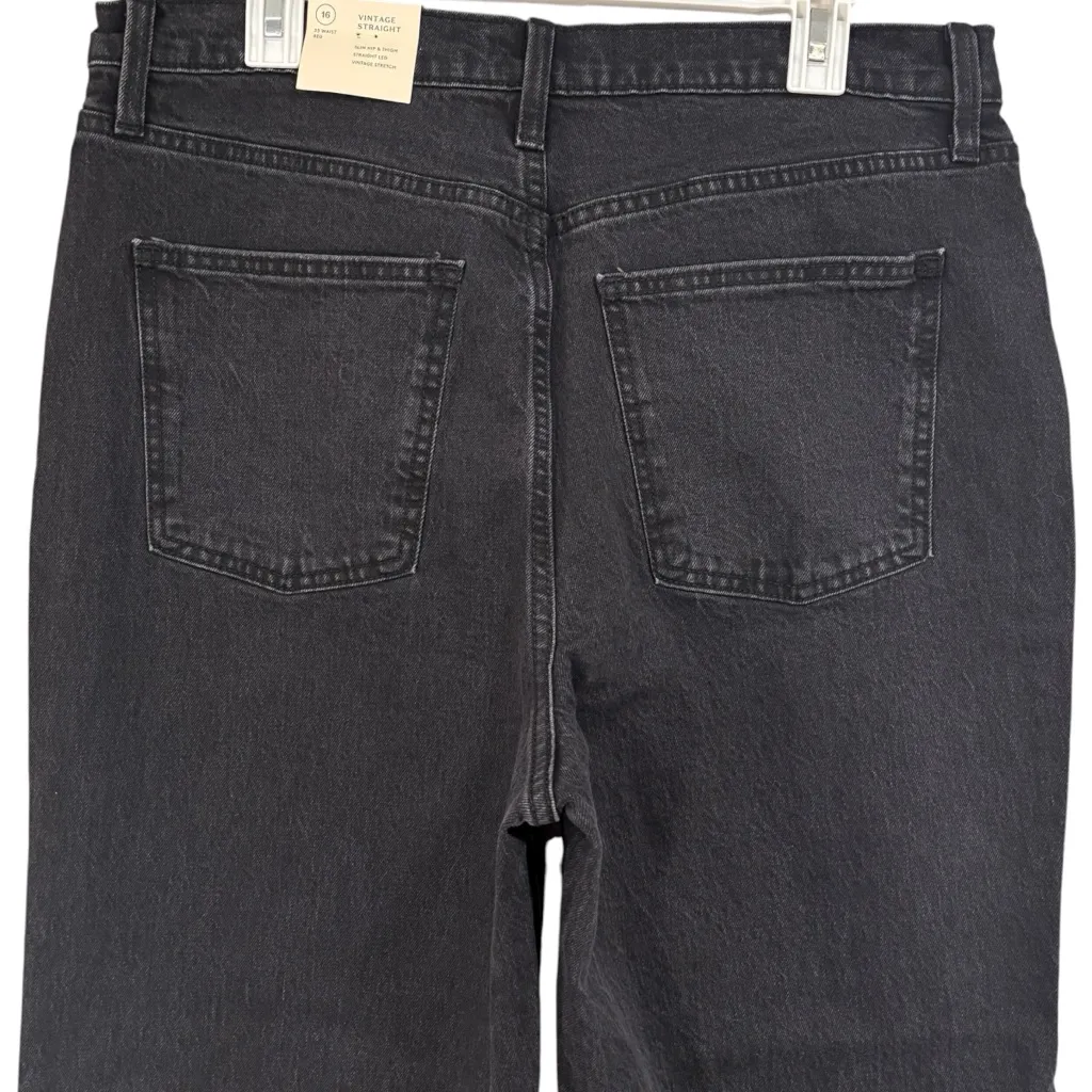 Universal Thread Black Distressed Vintage Straight Denim Jeans Size 16 NWT - Image 11