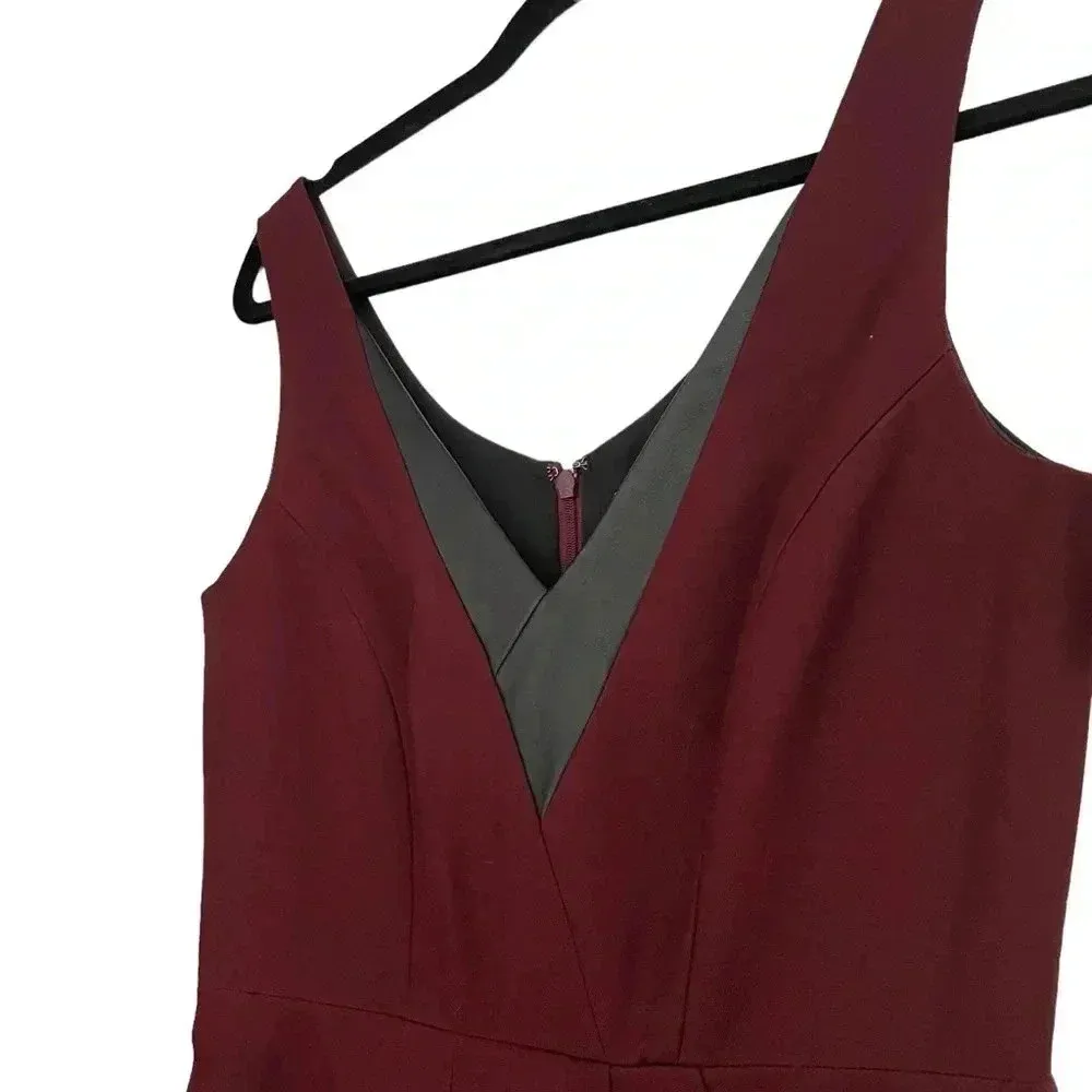 Rebecca Minkoff Eli Dress Oxblood Leather Trim Mini NWT - Image 6