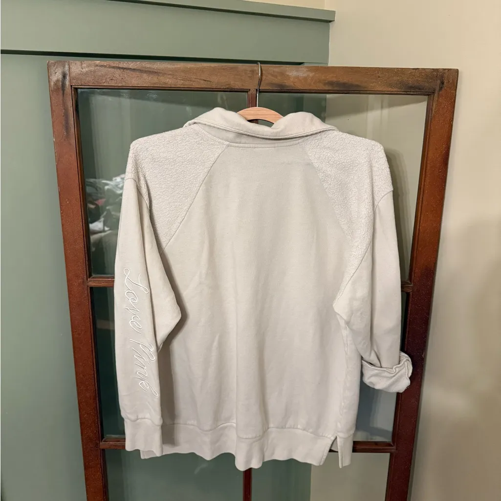 PINK Victoria's Secret Cream Zip-Up - Size Small - Image 4