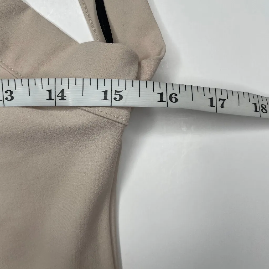 NWT Beige Criss Cross Halter Back Bodycon Midi Dress L 12 Occasion Event - Image 5