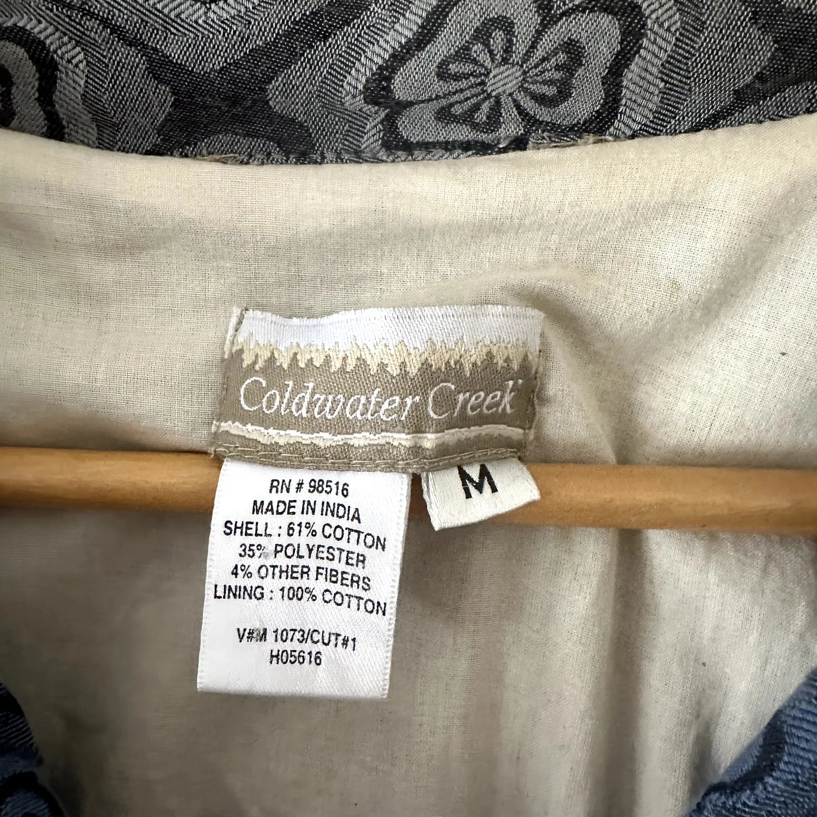 Coldwater Creek  Floral Patchwork Cotton Jacket Sz M - Image 3