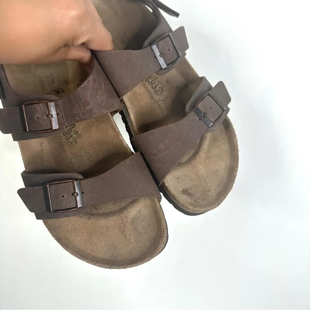 Birki’s Birkenstock Brown Leather Strappy Buckle Sandals Size 42 US 11 - Image 4