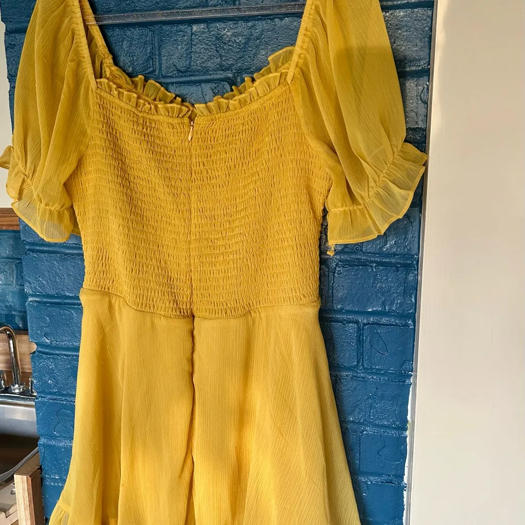 Puff Sleeve Romper‎ Yellow Size M - Image 7