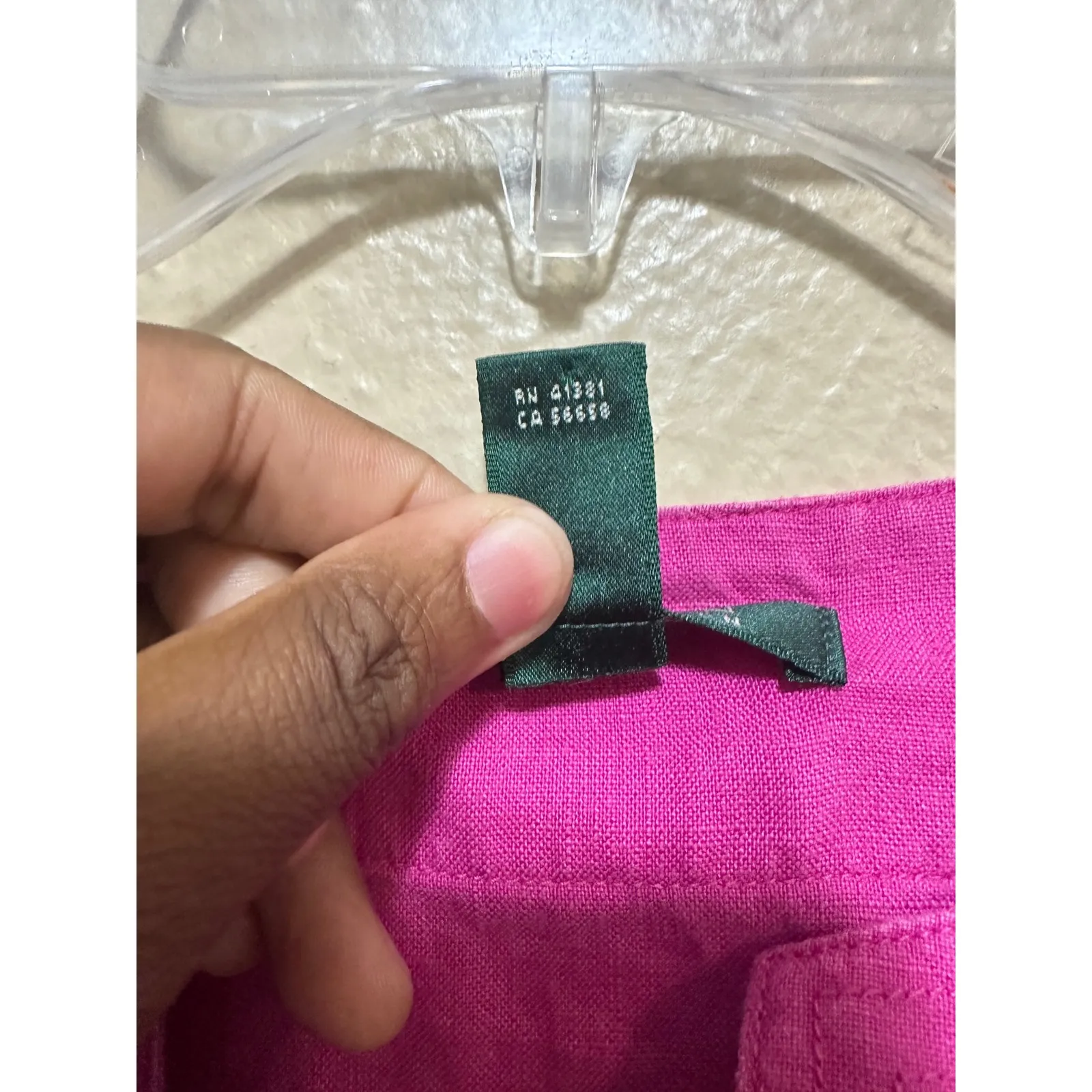 Lauren Ralph Lauren Women's Pink 100% Linen Roll‎ Tab Sleeve Top Blouse - Image 4