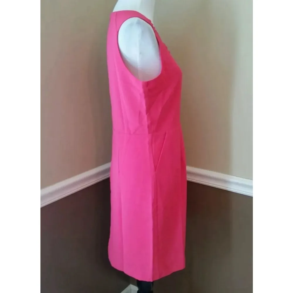 Fuchsia Pink Beaded Neckline Sleeveless Sheath ModCloth Dress by Esley Barbie - Image 4