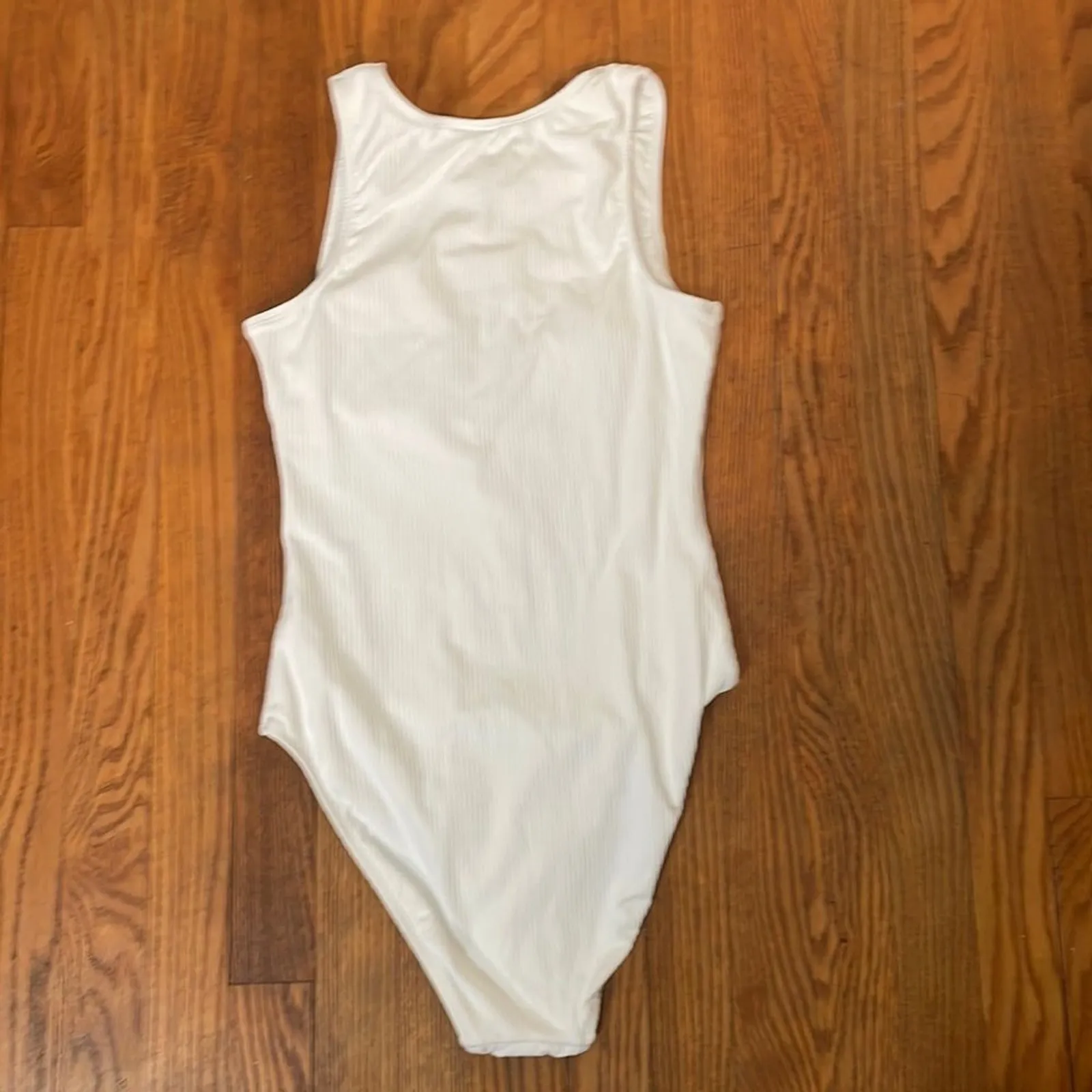 Andie Swim The Malibu One Piece Ribbed White size M NWT minimalist - Image 3