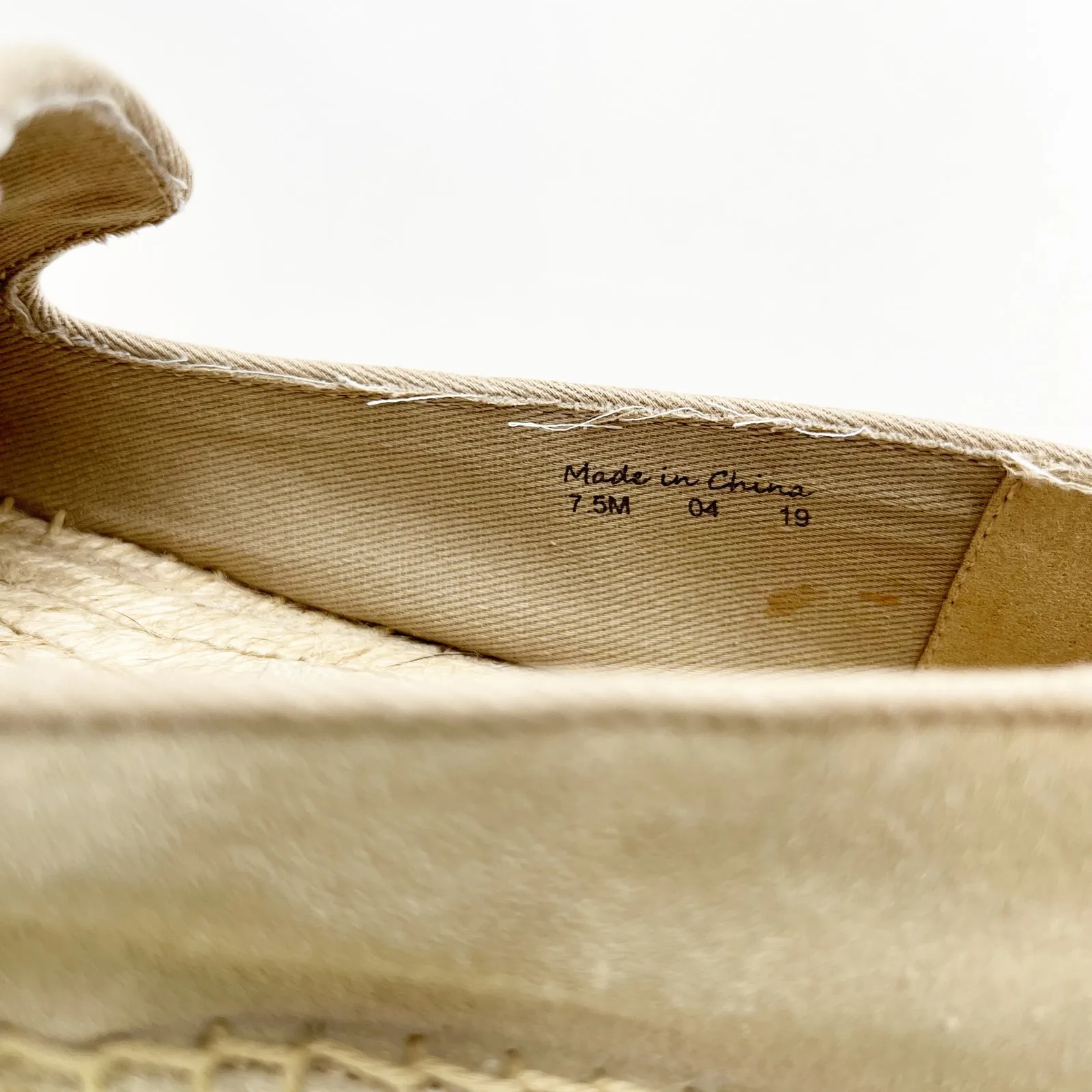 Jack Rogers Luna Suede Embroidery Slip On Flat Espadrilles Shoes Sand 7.5 - Image 5