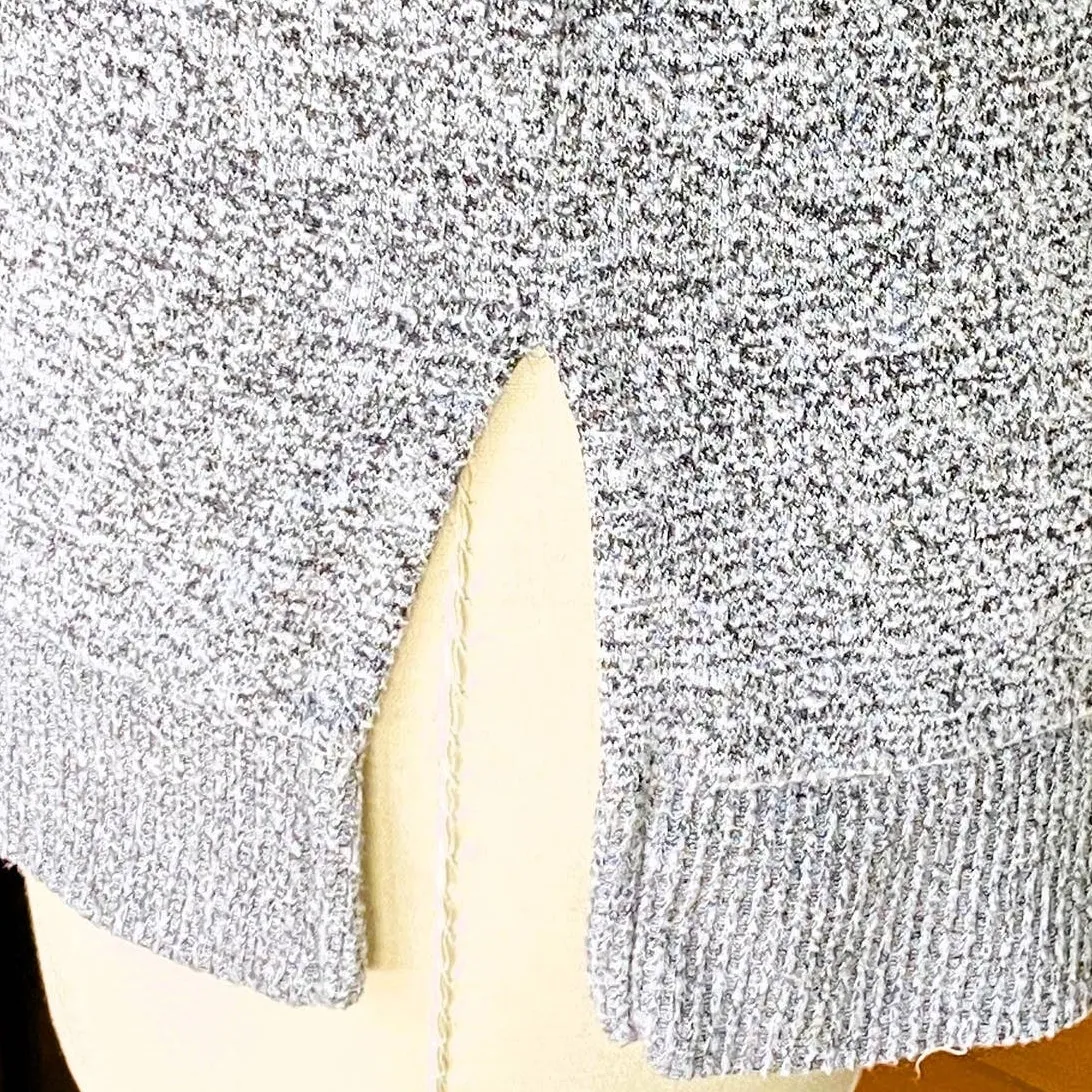 LUCKY BRAND Black & Gray Speckled V-Neck Long Sleeve Thin Sweater ~ Womens SMALL - Image 4