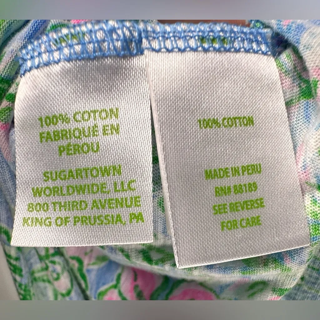 Lilly Pulitzer Etta V-Neck Top Boca Blue Beneath The Bougainvillea Extra Small - Image 4