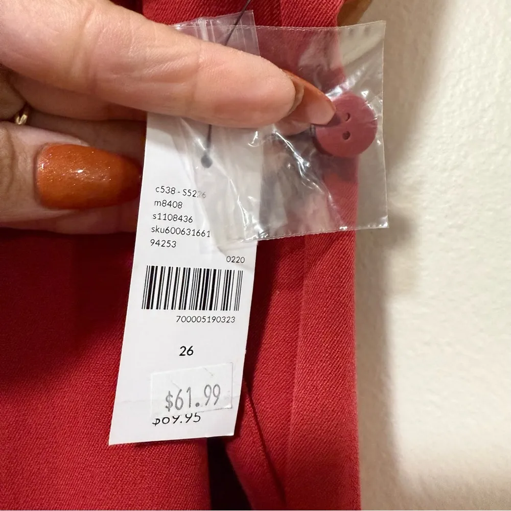 Lane Bryant NWT High Rise wide leg plus size dress pants belted size 26 - Image 4