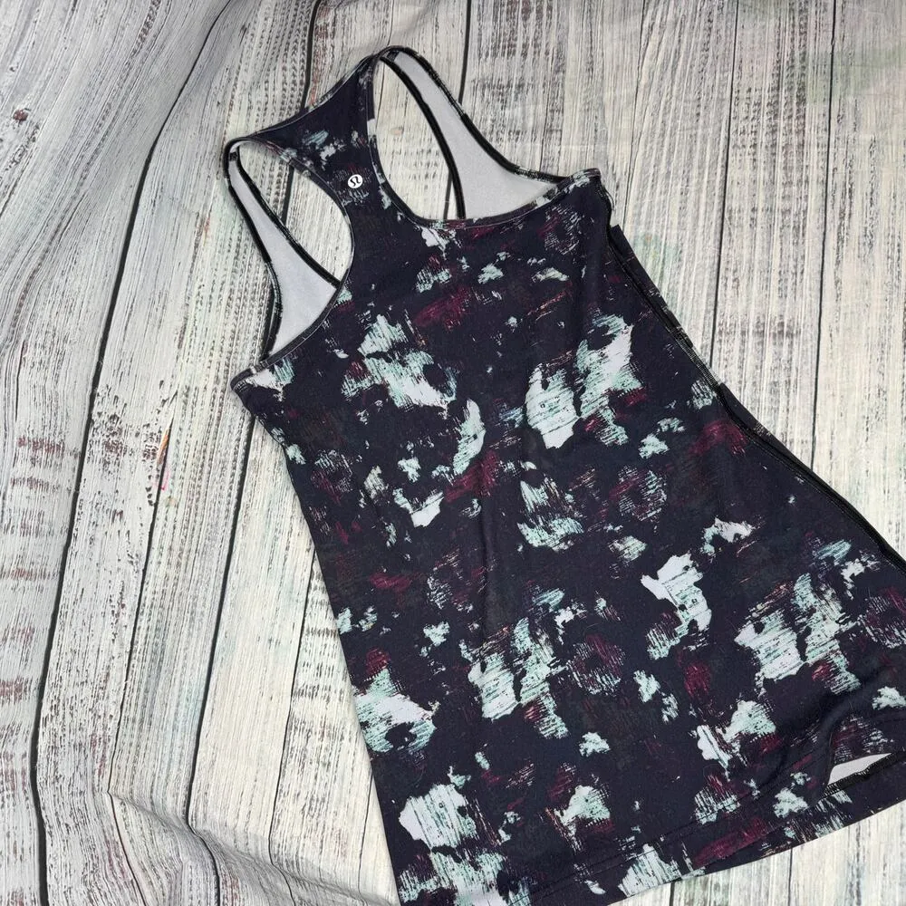 Lululemon Cool Racerback Static Blossom Tank Top Yoga CrossFit 6 Purple - Image 2