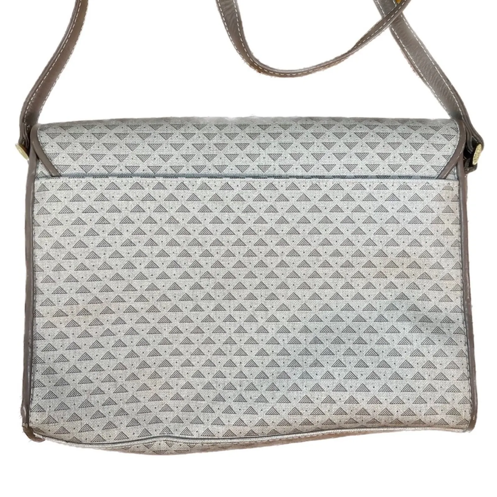 Liz Claiborne | Vintage 80s Logo and Leather Trim Crossbody Purse - Image 4