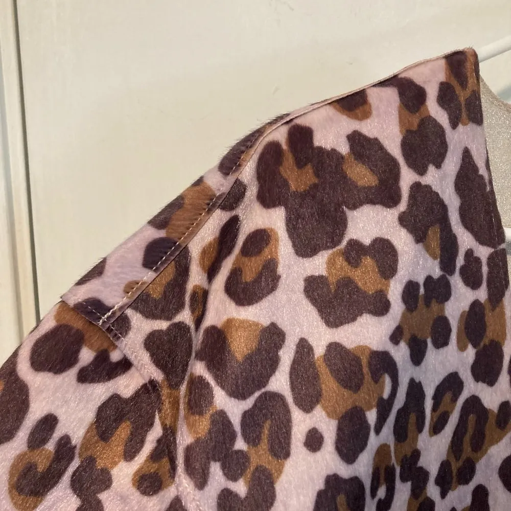 Pinko women's size 40 IT (converts to S small) leopard faux fur full zip jacket - Image 4