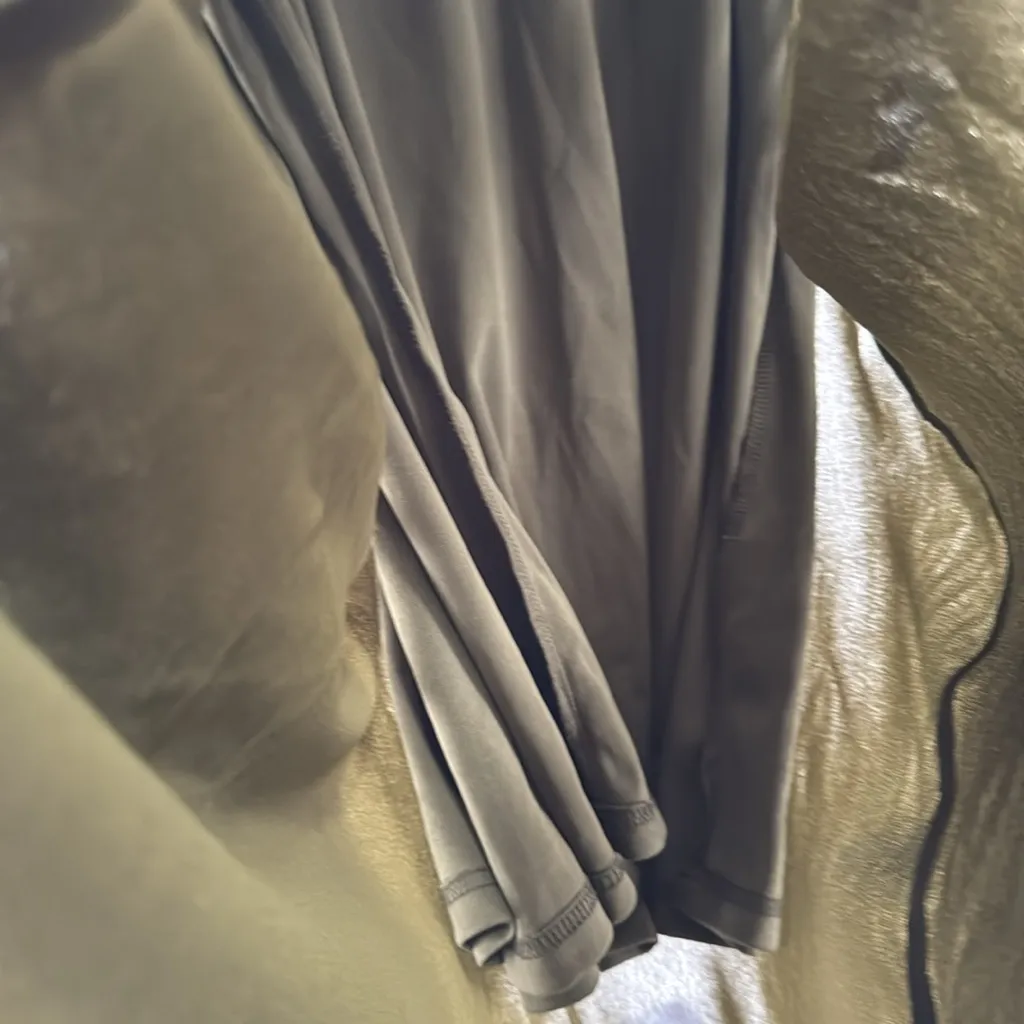 Roolee Olive Green wrap skirt Maxi Dress Flowy XL short sleeve lined boho casual - Image 12