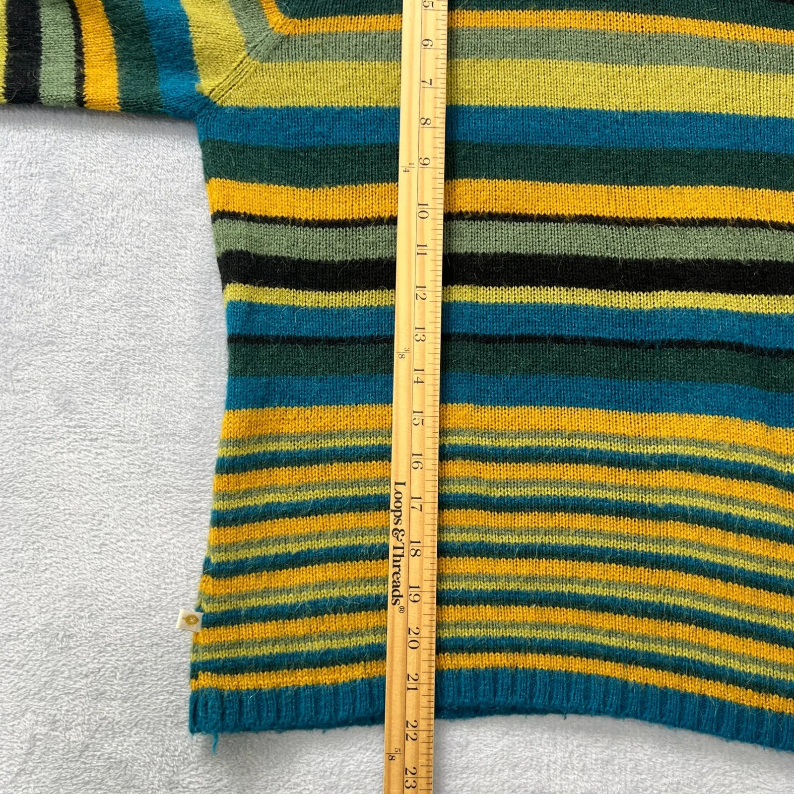 Surkana Multicolor Striped Turtleneck Sweater 100% Alpaca Women S Long Sleeve Blue - Image 8