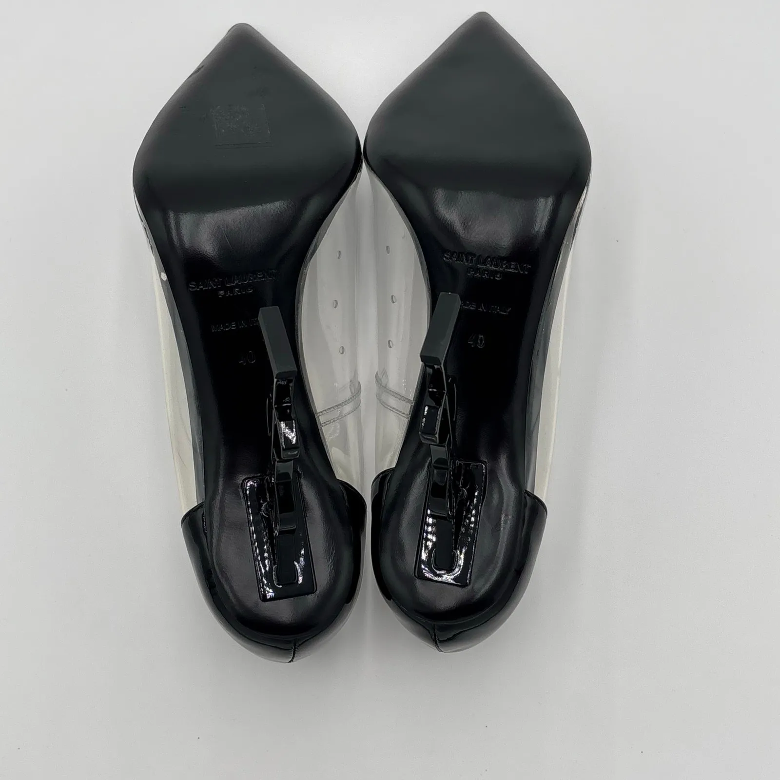 Saint Laurent Opyum 110 YSL High Heel Pump Clear Transparent PVC Black Size 40 - Image 3