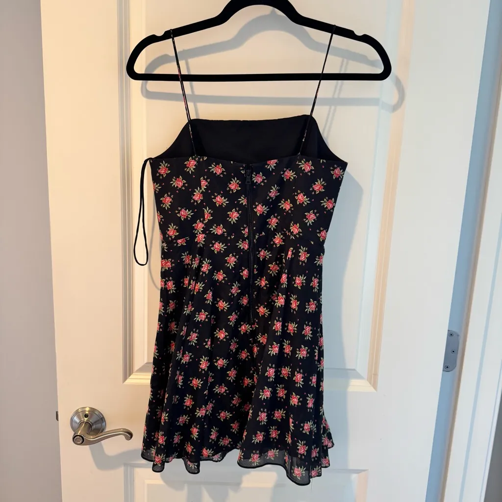 Alice + Olivia Glinda Floral-Print Rose Mini Dress | Size 2 - Image 5