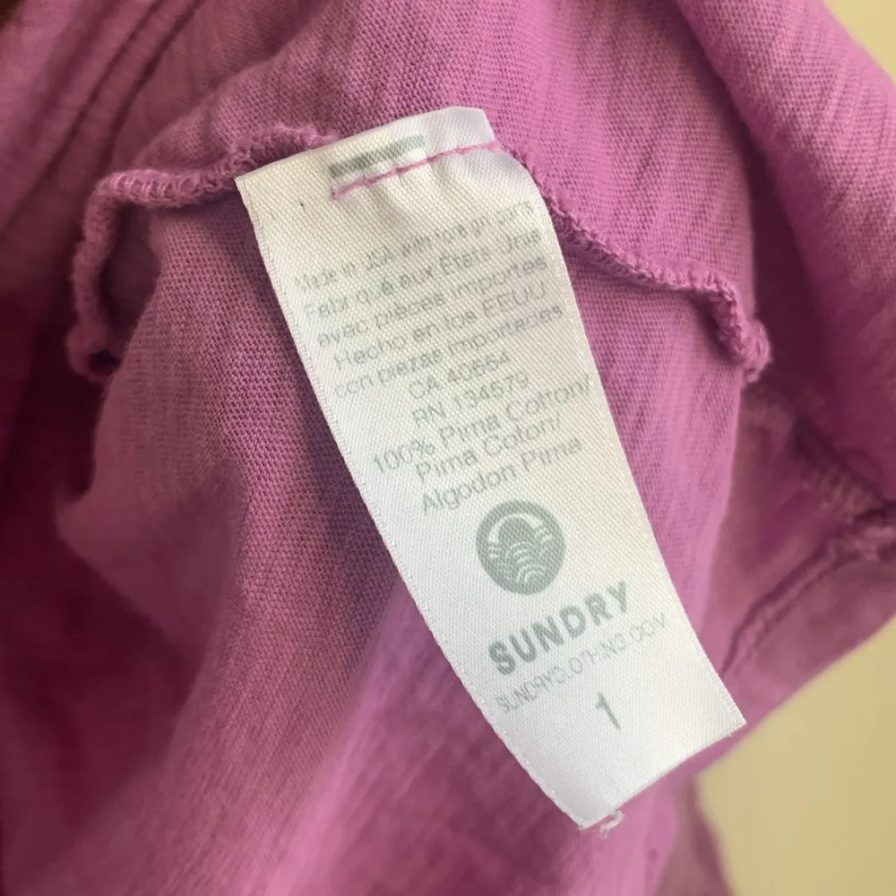 Sundry Tiered Double Ruffle Long Sleeve Tee PURPLE - Image 6