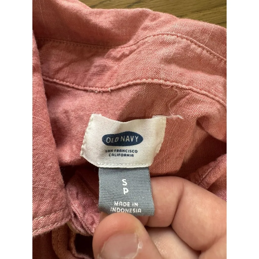 Old Navy Women Size Small Long Sleeve‎ Button Down Shirt Cotton Preppy Classic - Image 3