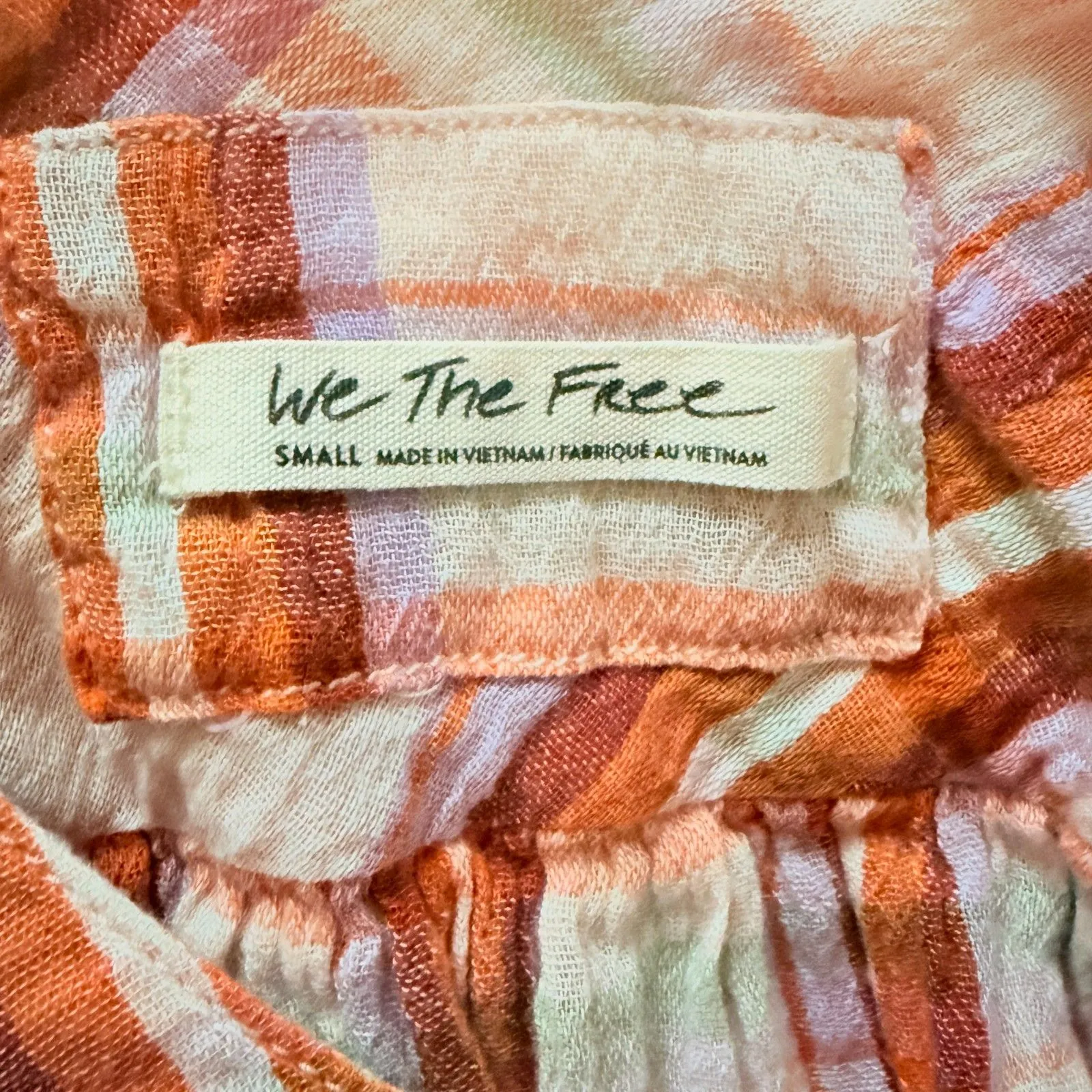 Free People Solstice Plaid Oversized Blouse Raw Seam Side Slits Long Sleeve Sz S - Image 4