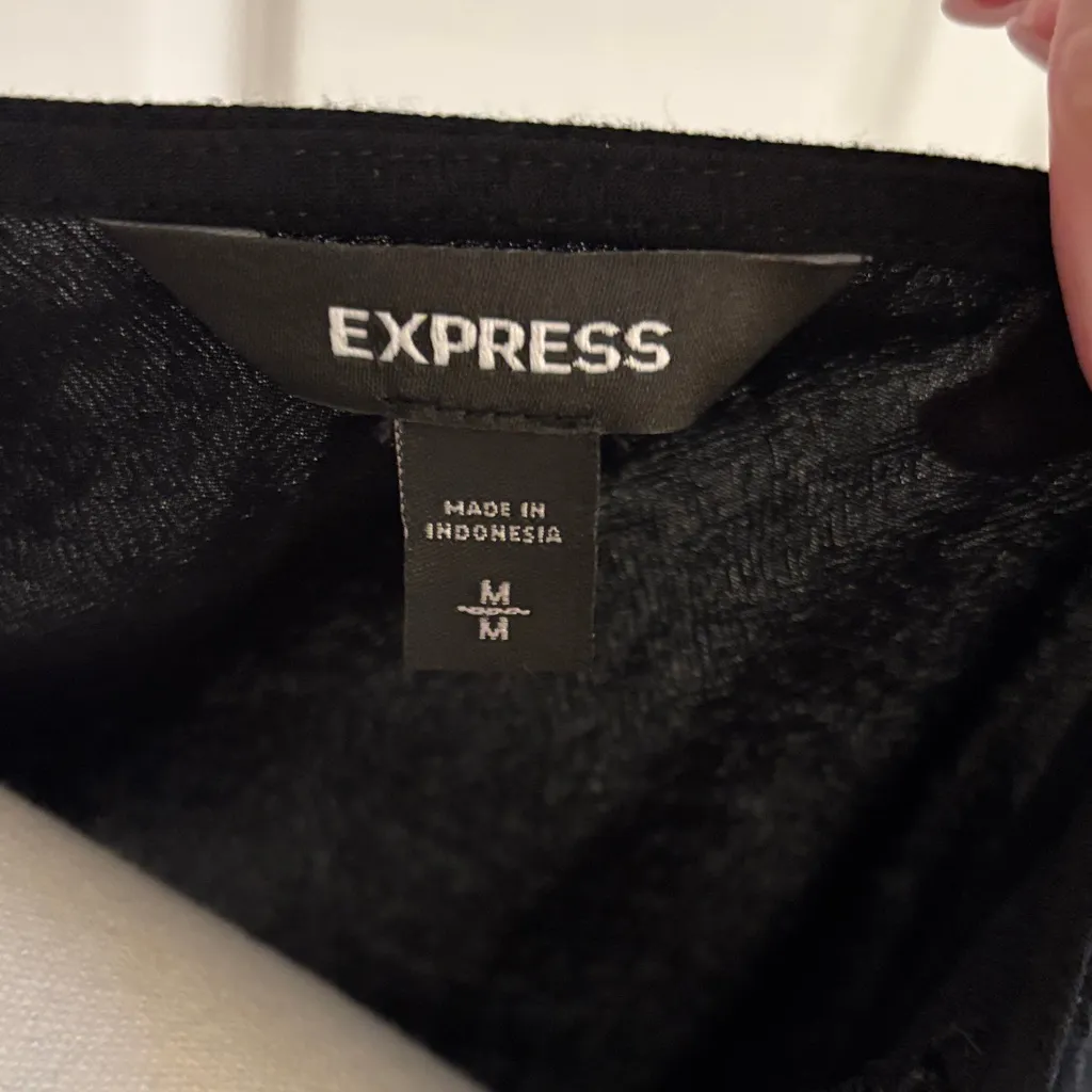 Express Black Lace Neckline Blouse – Size Medium - Image 2