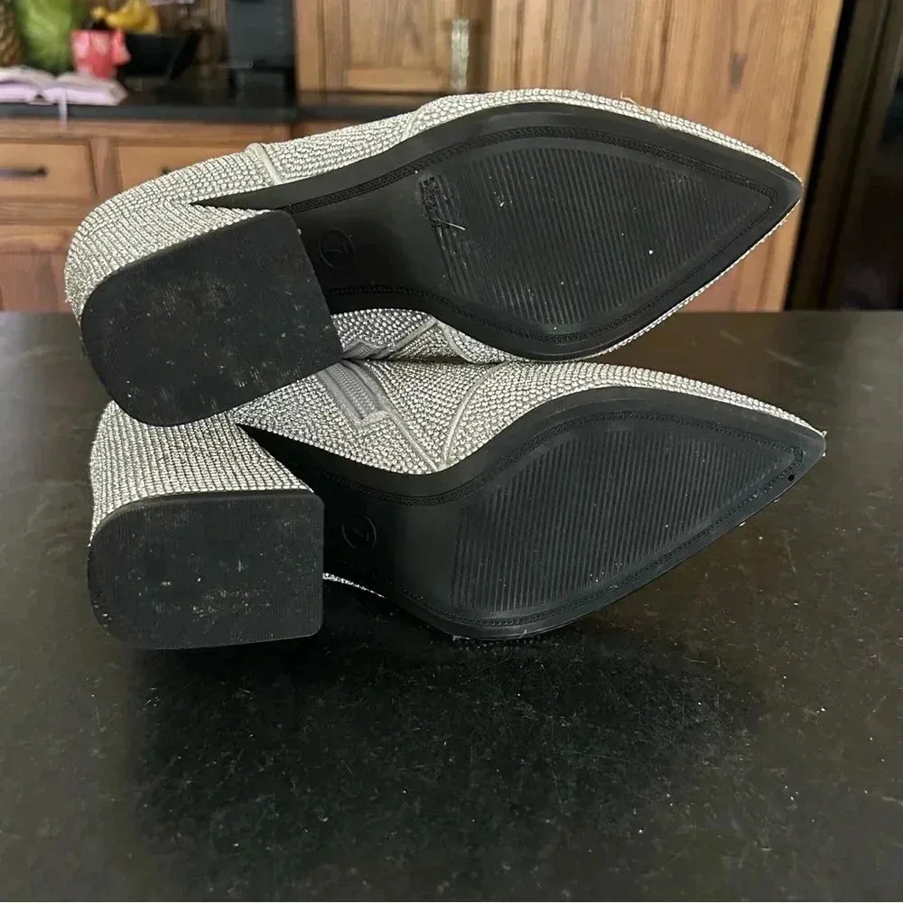 Cailin Rhinestone Ankle Boots - A New Day - Silver Sparkly | Women’s size 7 - Image 12