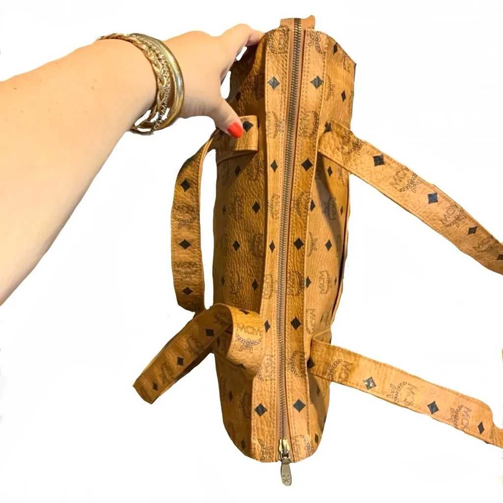 VINTAGE MCM HERITAGE TOTE BAG IN COGNAC VISETOS CANVAS R8909 - Image 10