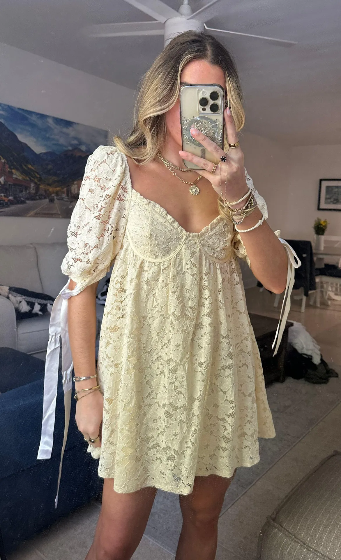 Lace Babydoll Mini Dress - Image 2