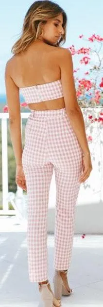Hello Molly Pink Checked Pant Set - Image 2