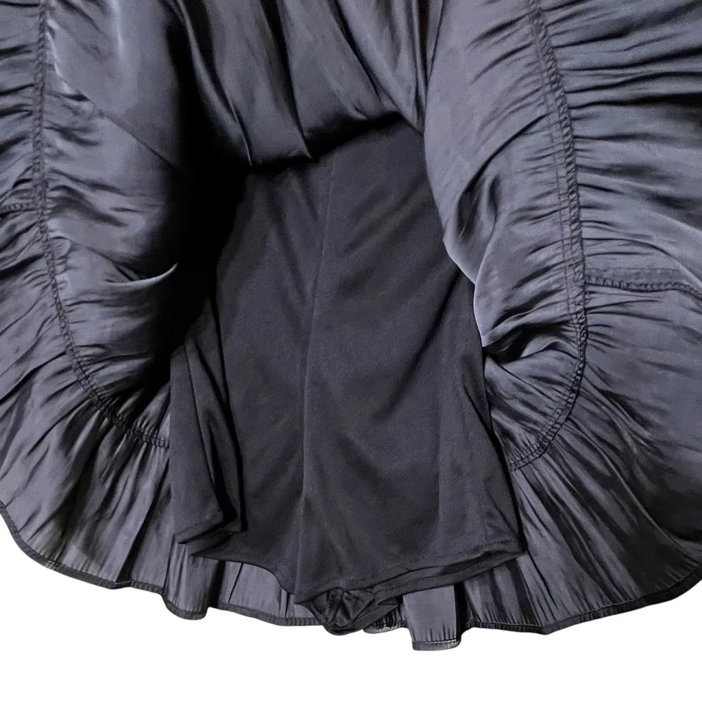 Vietnamese Mini Dress Off Shoulder Tiered Ruffle Long Sleeve Señorita Black Size XS - Image 12