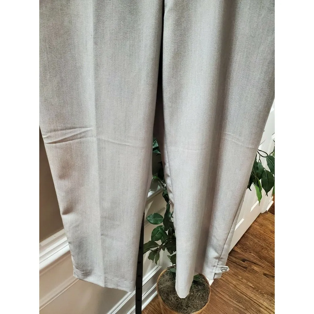 Counterparts Women's Solid Gray Polyester Mid Rise Straight Leg Dress Pant 12 - Image 4