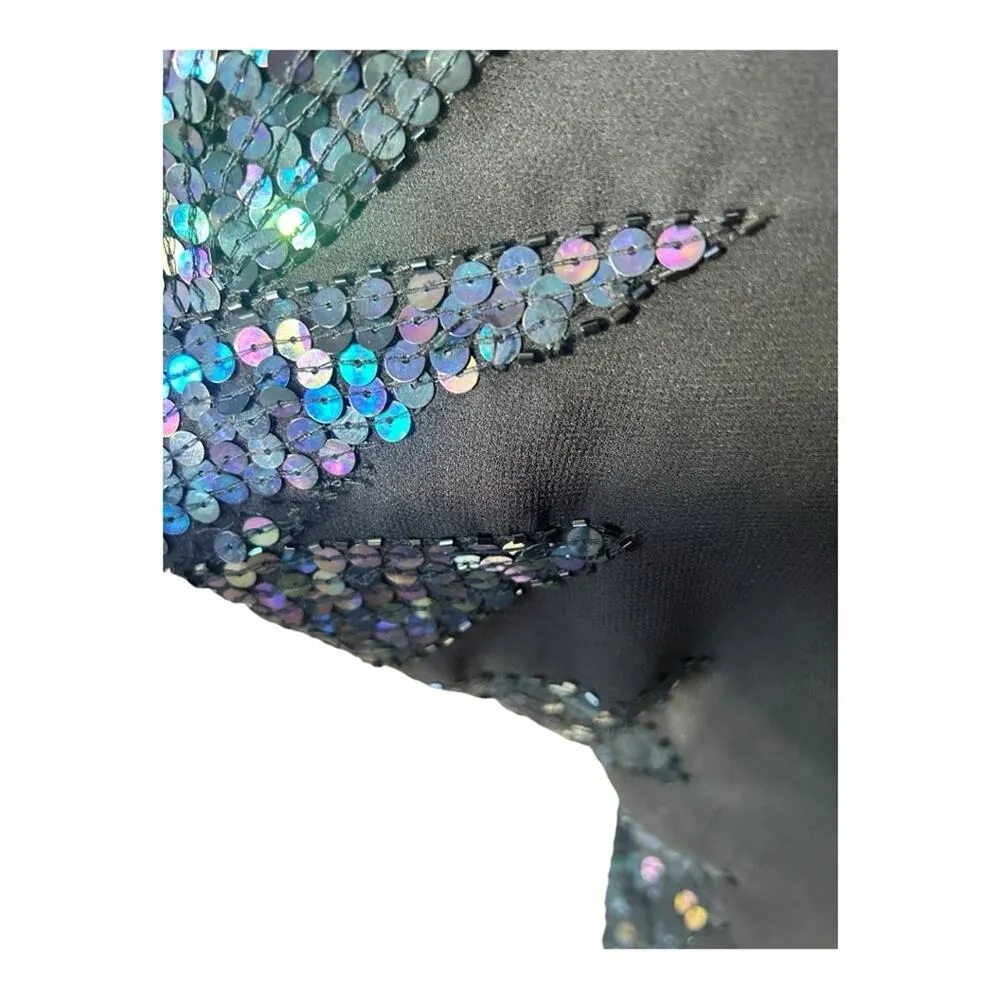 Free People Black Sequined Butterfly Top XS - Image 5