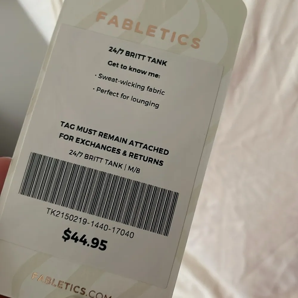 Cute Brand New with Tags Cream Colored Fabletics Tank Top - Image 6