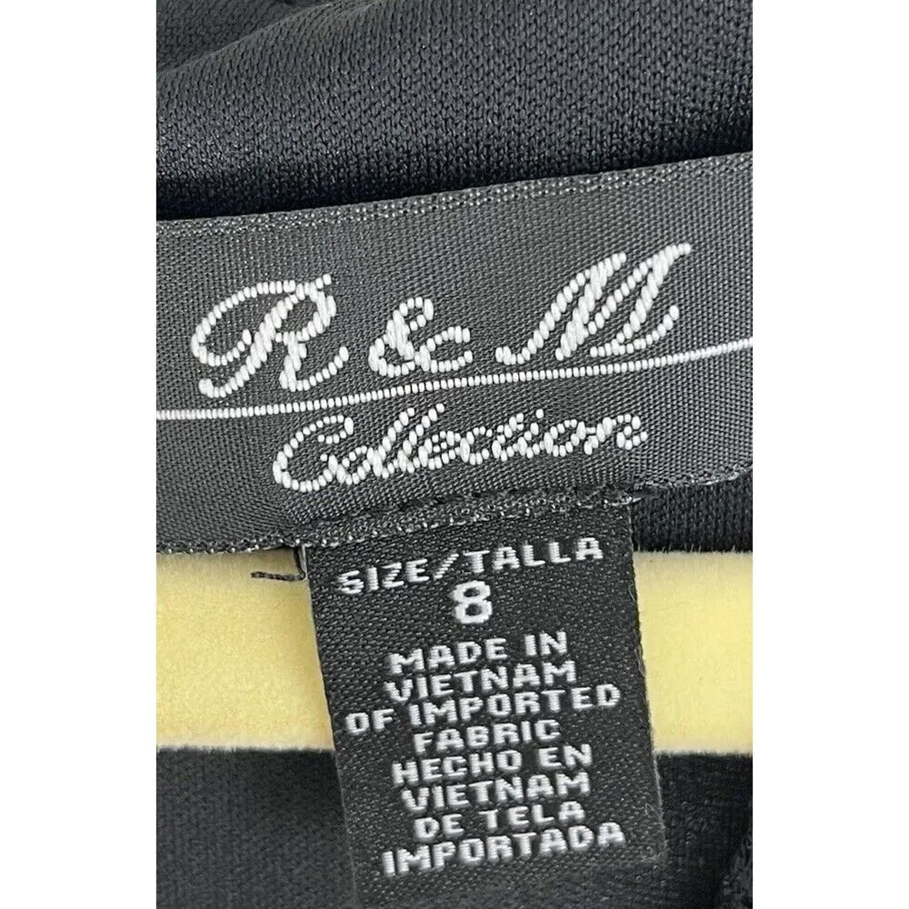 R&M Richards Black Dress Jacket 2-piece Set 8 Sequins Mother Of Bride Lace NWT - Image 12