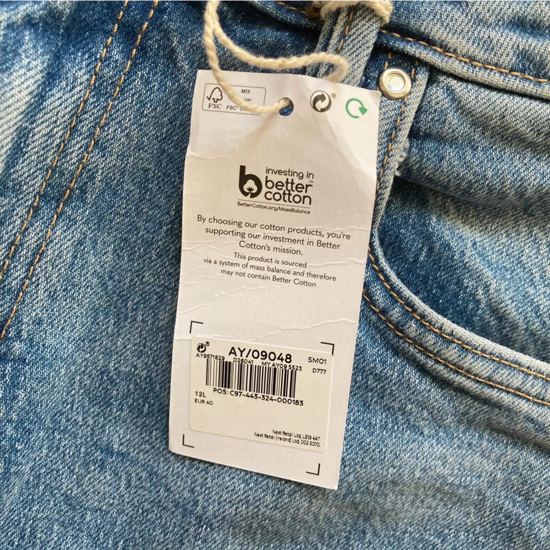 NEW Next Bootcut Low Rise Jeans Size UK 12 Long Medium Wash Stretch NWT Blue - Image 4