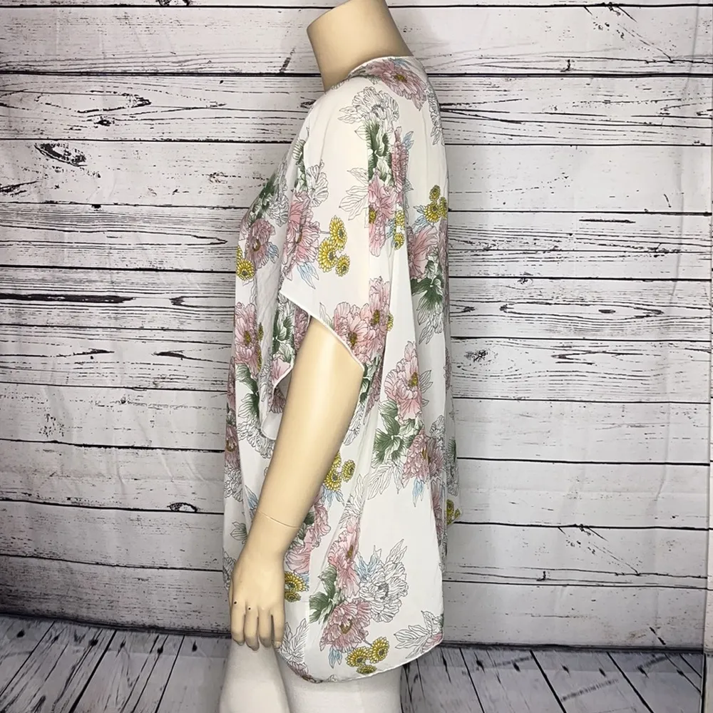 Simplicity by Azul Size 2X Floral Open Front Oversized Kimono Cardigan Cover-Up - Image 3