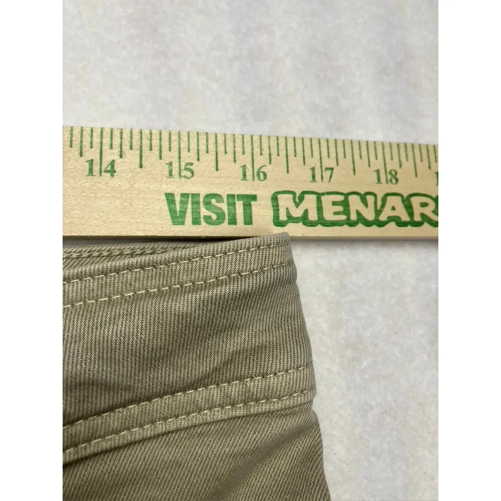 ZARA Wide Leg Cropped High Rise Tan Khaki Pants Women US 14 EUR 46 - Image 5