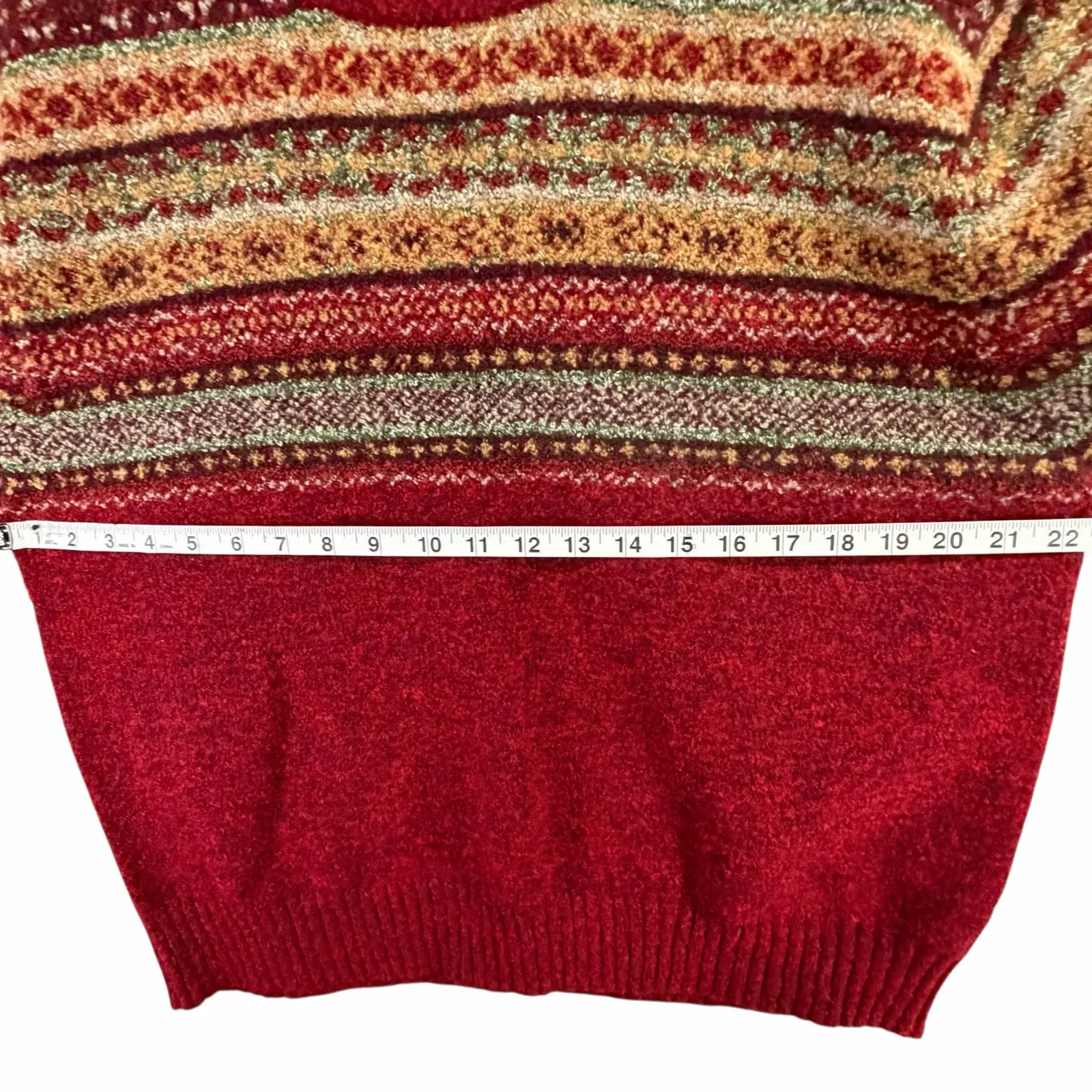 Vintage 90s Erika Knit Sweater Womens XL Cozy Boucle Knit Grandpa Core Heritage - Image 5