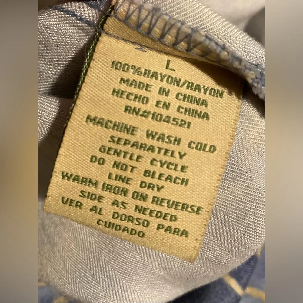 VTG Caribbean Joe Let Go Blue Hawaiian Palm Tree Print Sleeveless Maxi Dress - L - Image 11