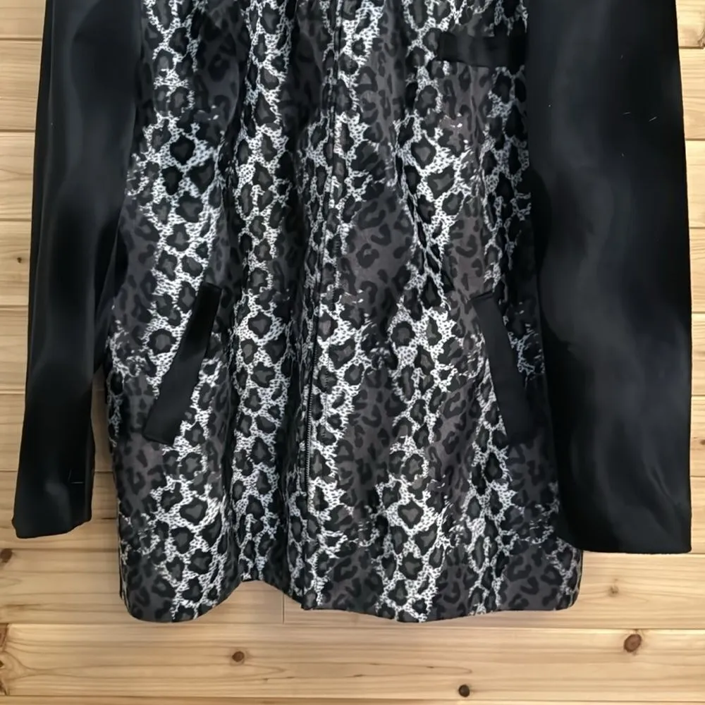 Vintage 90’s Pronti Size XLarge Unisex Faux Pony Hair Leopard Print Jacket Black - Image 3